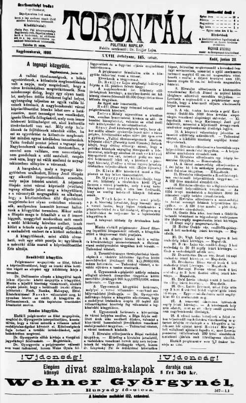 Torontál, 27. évf. 1898. június 28. 145. sz.