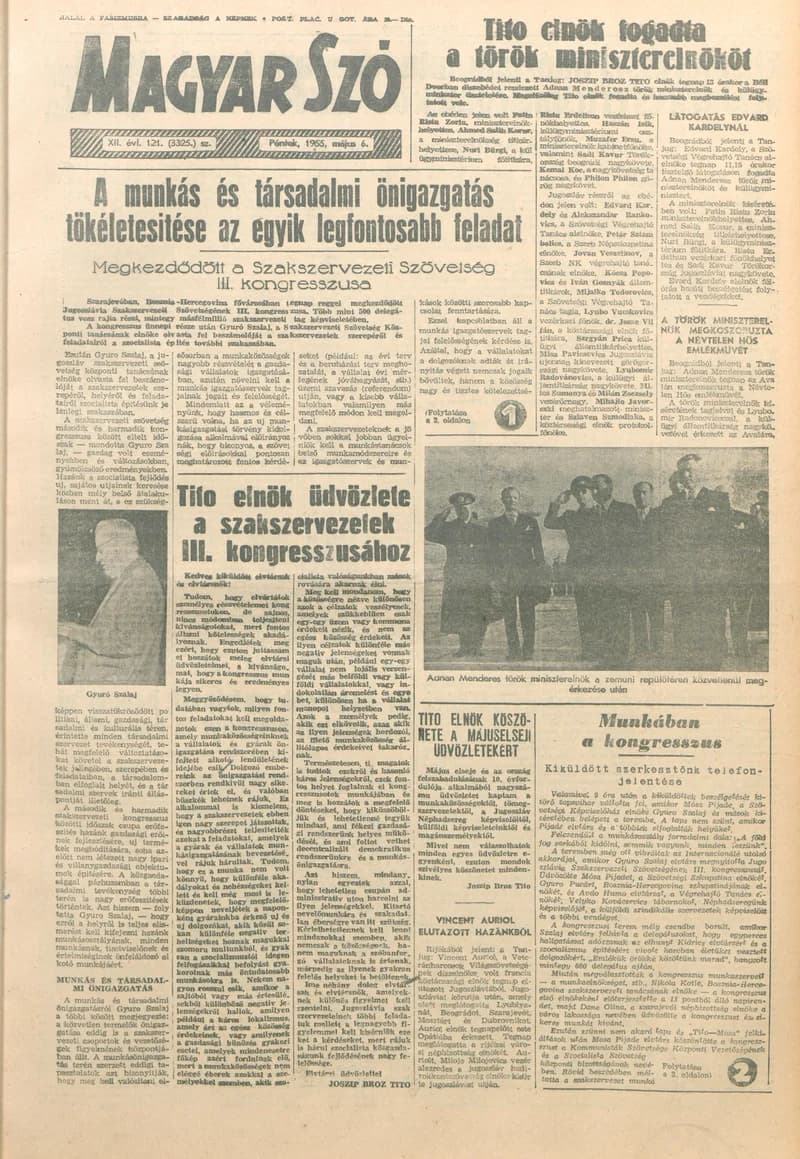 Magyar Szó, 12. évf. 1955. május 6. 121. sz. 1–8. oldal
