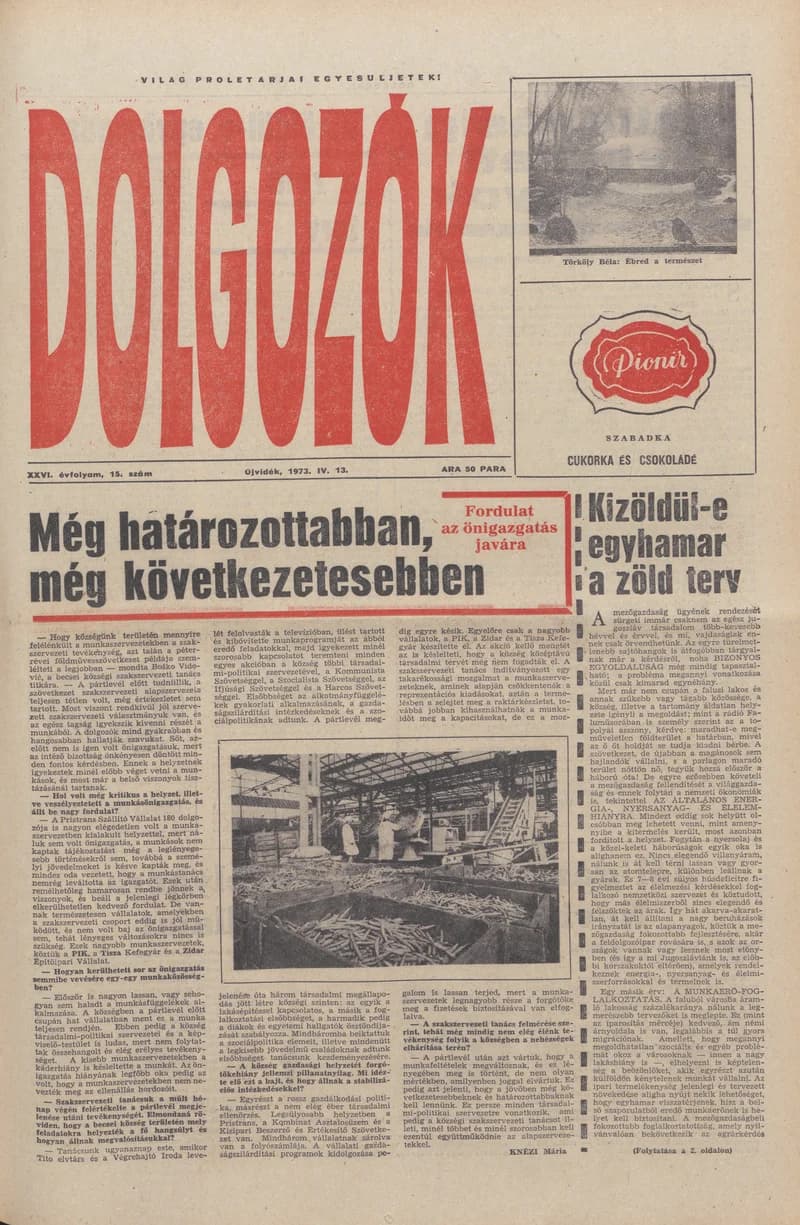Dolgozók, 27. évf. 1973. április 13. 15. sz.