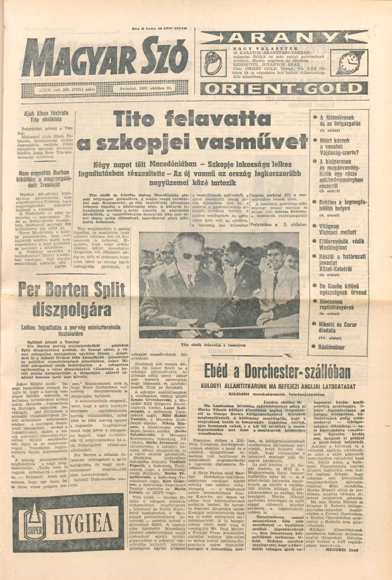 Magyar Szó, 24. évf. 1967. október 21. 290. sz. 1–12. oldal