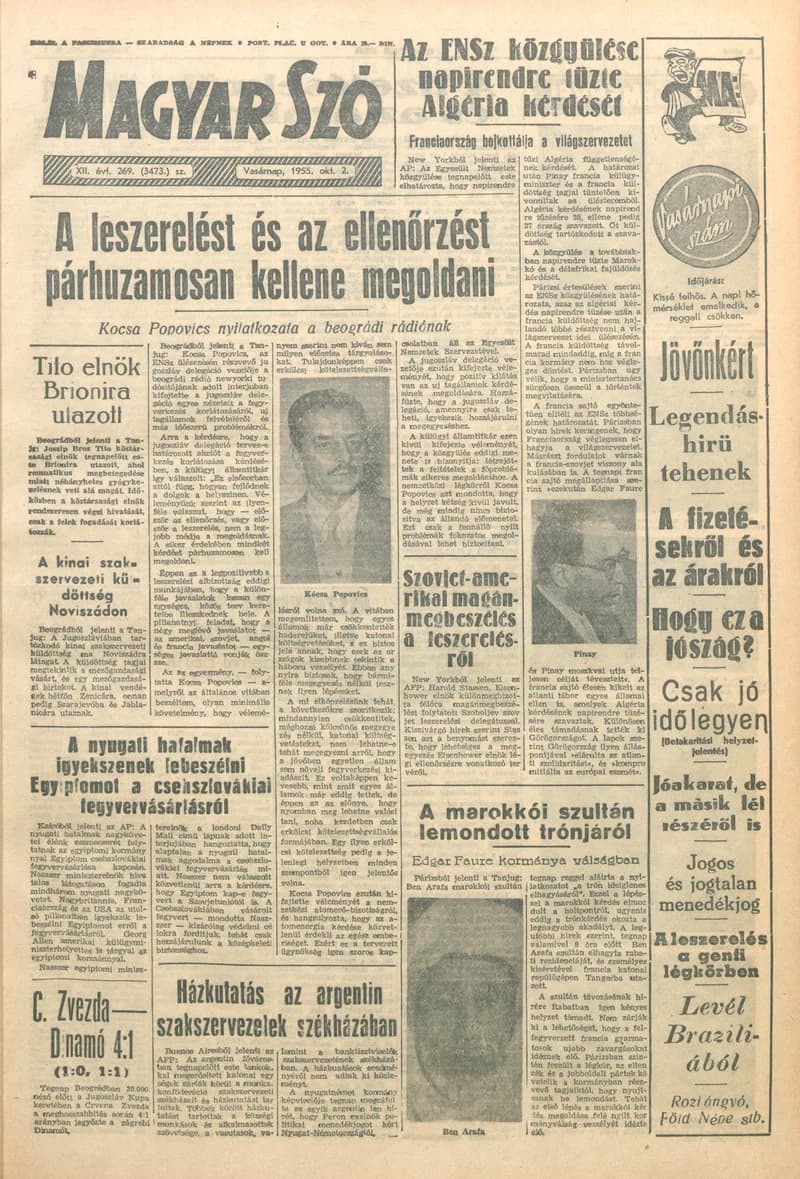 Magyar Szó, 12. évf. 1955. október 2. 269. sz. 1–14. oldal