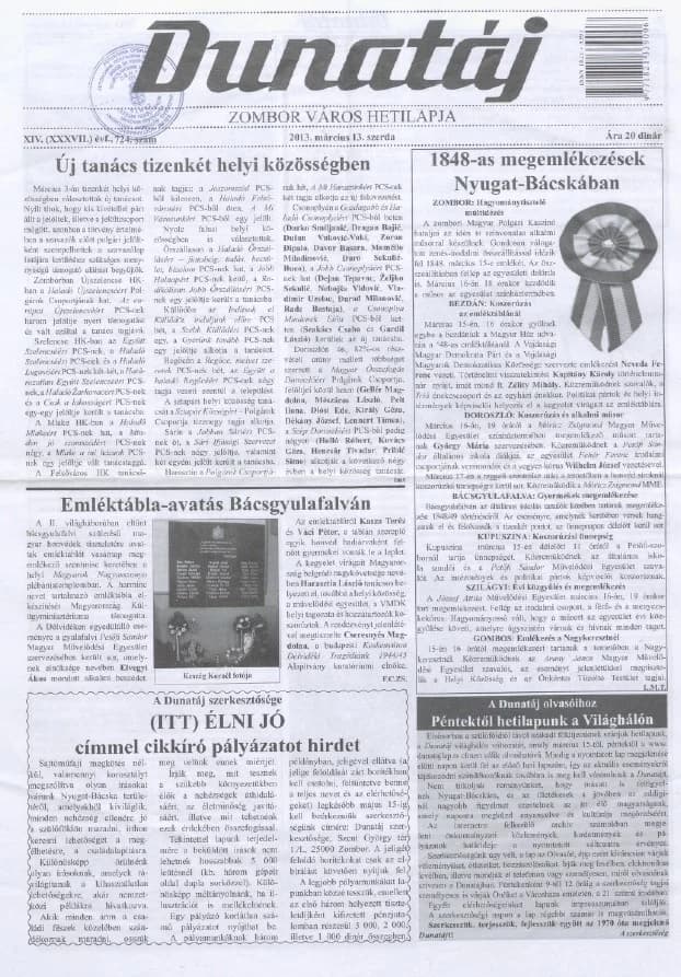 Dunatáj, 15. évf. 2013. március 13. 724. sz.