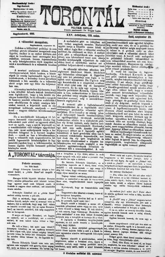 Torontál, 25. évf. 1896. szeptember 29. 223. sz.