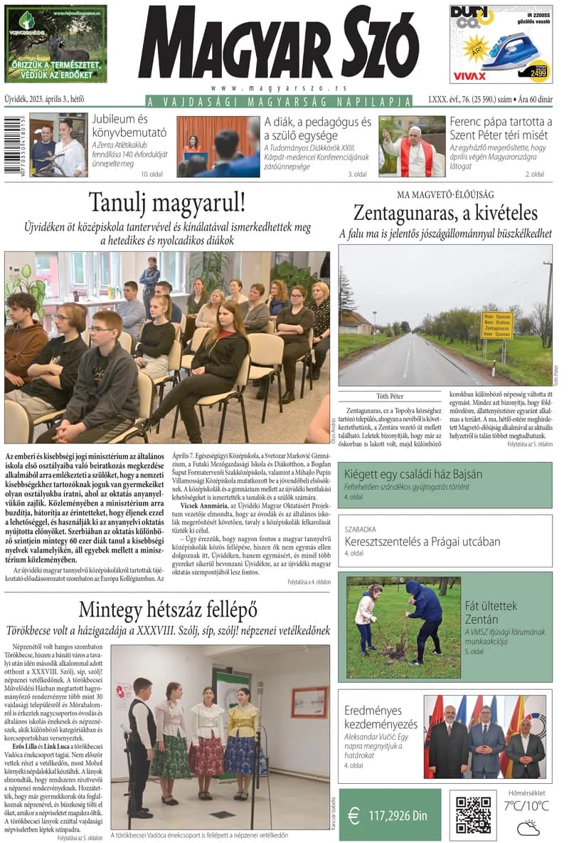 Magyar Szó, 80. évf. 2023. április 3. 76. sz. 1–16. oldal