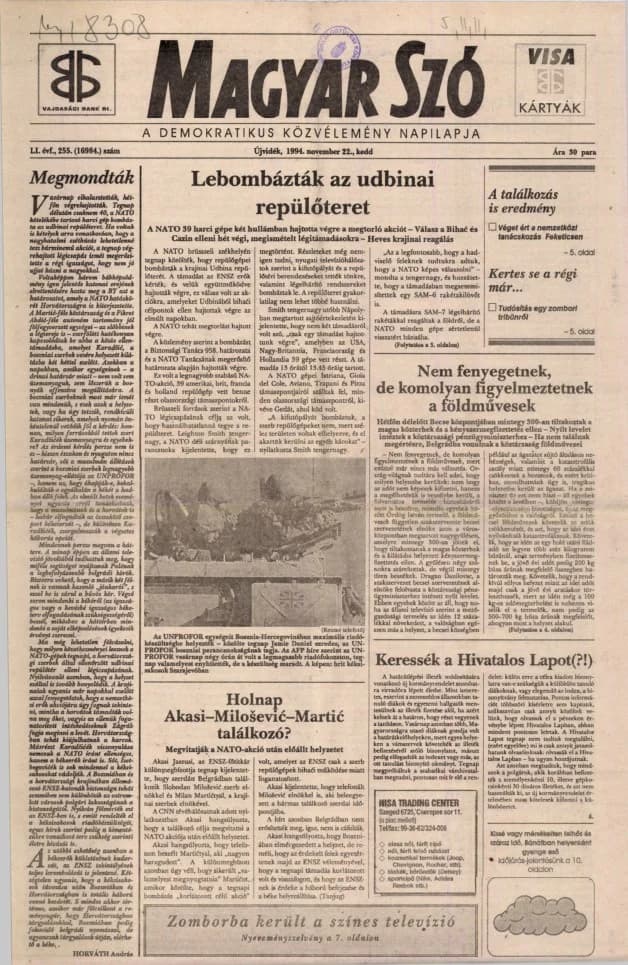 Magyar Szó, 51. évf. 1994. november 22. 255. sz. 1–16. oldal