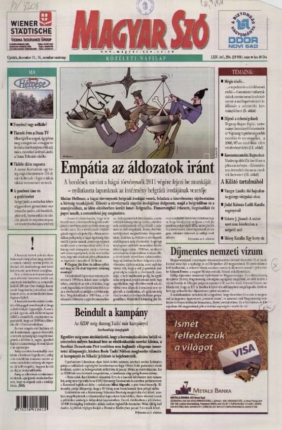 Magyar Szó, 64. évf. 2007. december 15. – 16. 294. sz. 1–12. oldal