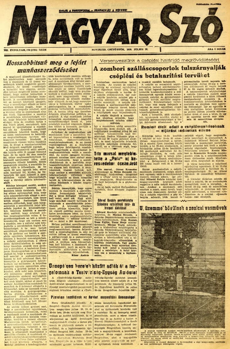 Magyar Szó, 7. évf. 1950. július 27. 176. sz. 1–4. oldal