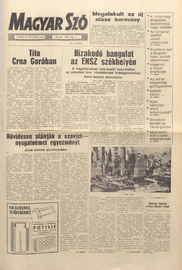 Magyar Szó, 27. évf. 1970. augusztus 7. 215. sz. 1–12. oldal
