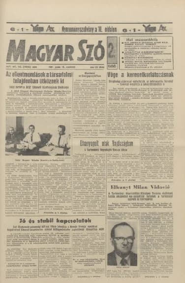 Magyar Szó, 44. évf. 1987. június 18. 165. sz. 1–20. oldal