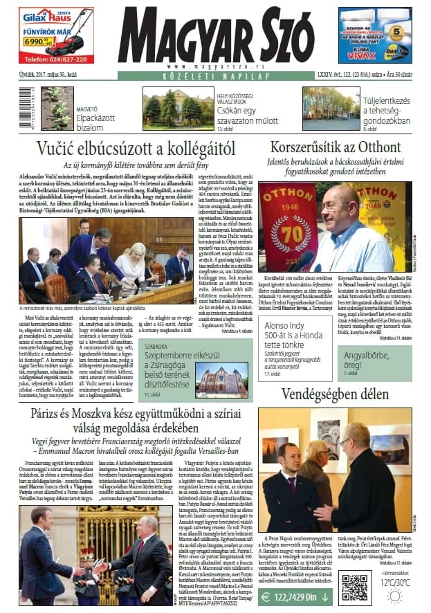 Magyar Szó, 74. évf. 2017. május 30. 122. sz. 1–20. oldal