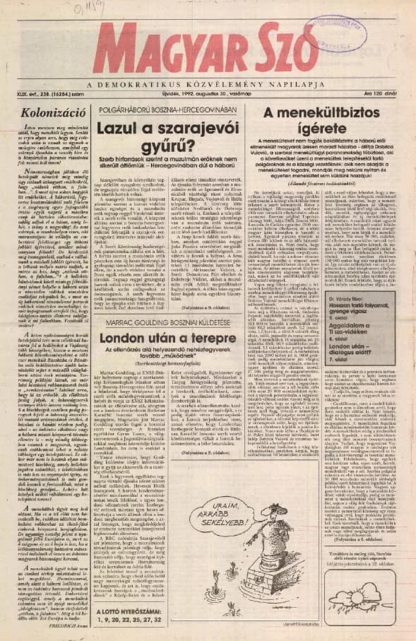 Magyar Szó, 49. évf. 1992. augusztus 30. 238. sz. 1–24. oldal