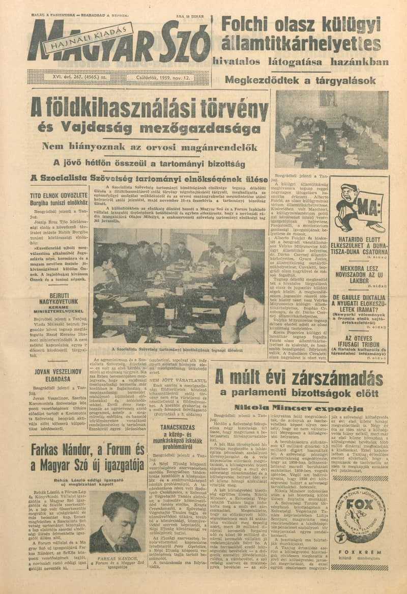 Magyar Szó, 16. évf. 1959. november 12. 267. sz. 1–22. oldal