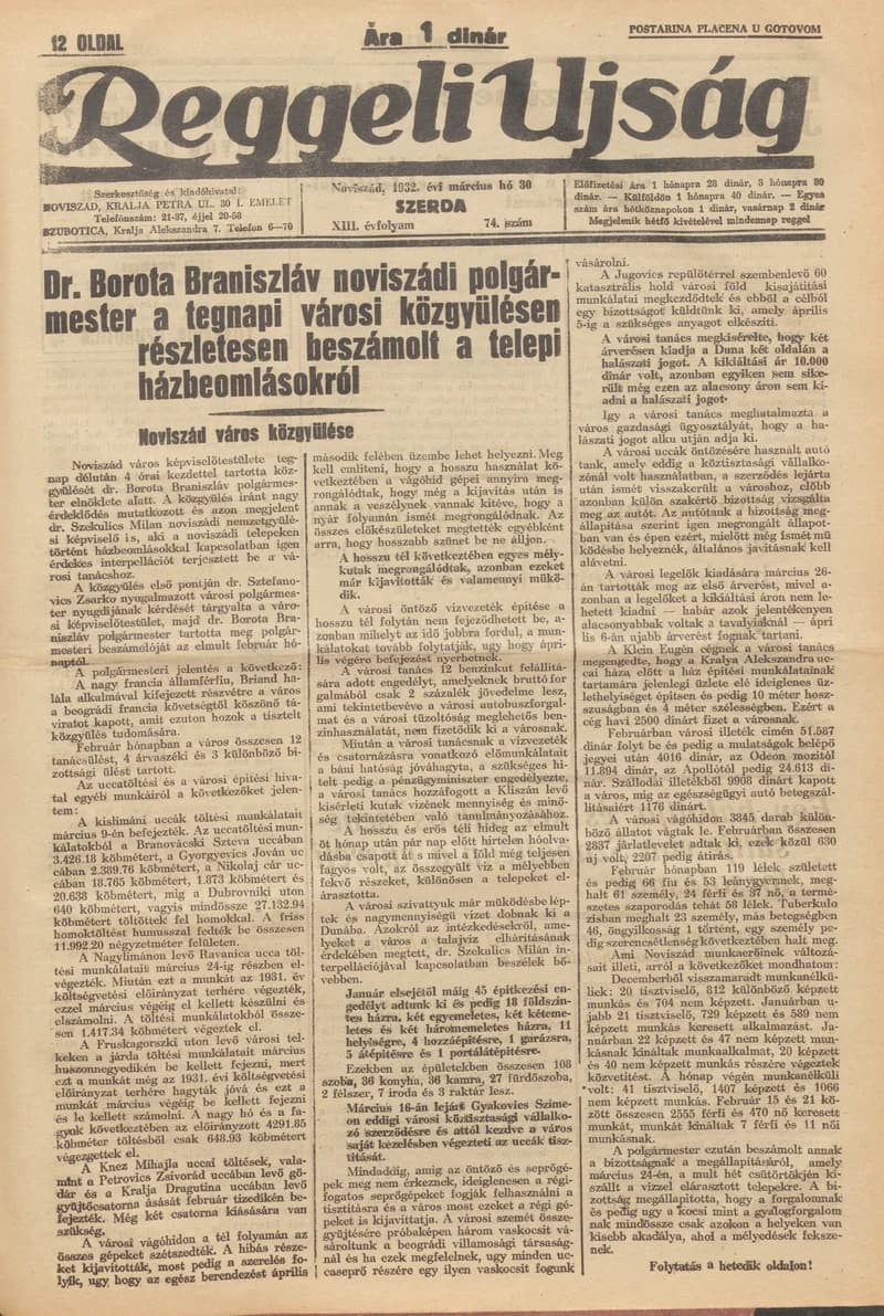 Reggeli Újság, 13. évf. 1932. március 30. 74. sz.