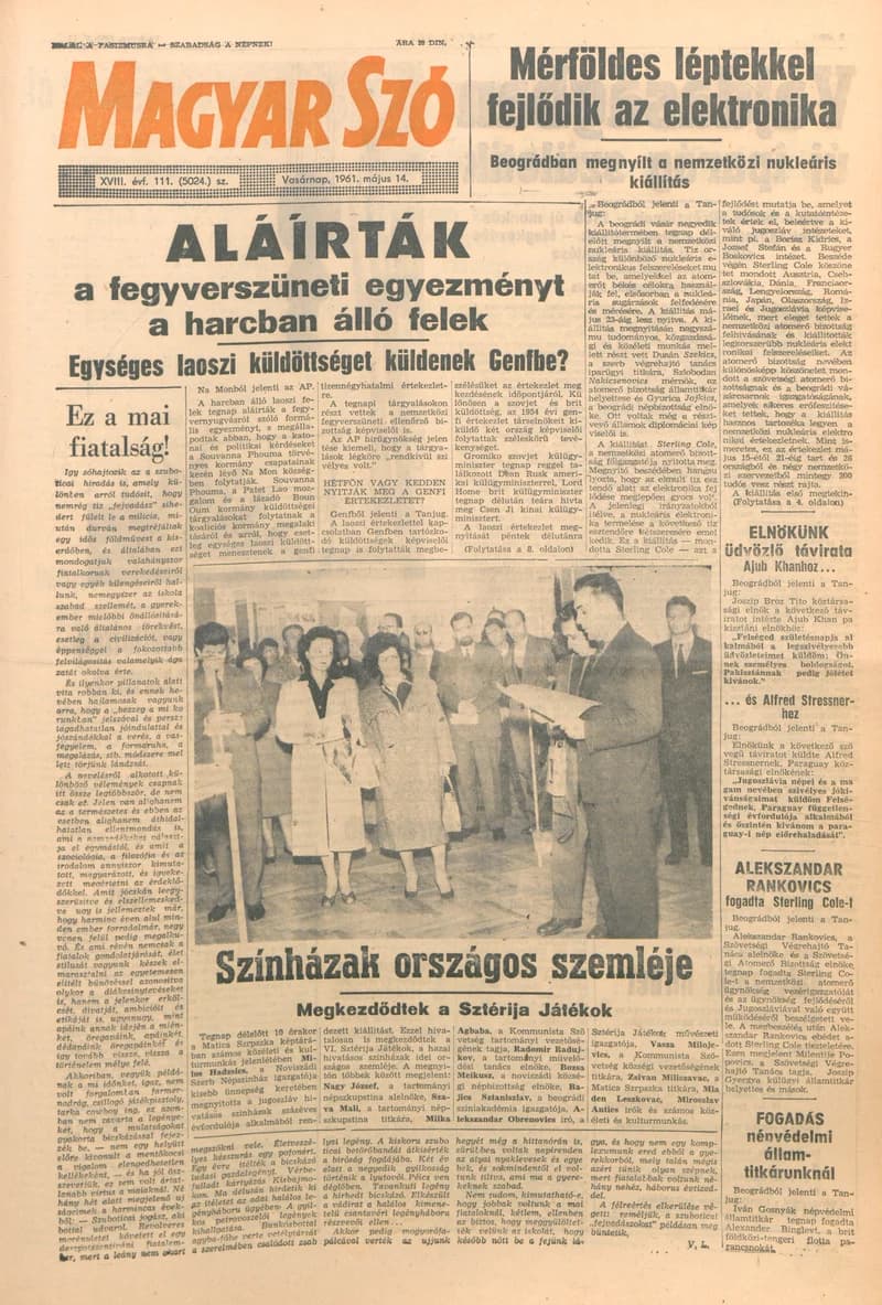 Magyar Szó, 18. évf. 1961. május 14. 111. sz. 1–23. oldal