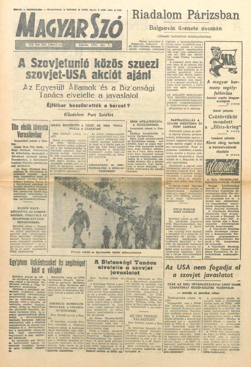 Magyar Szó, 13. évf. 1956. november 7. 305. sz. 1–8. oldal