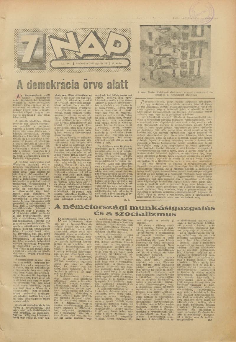 7 Nap, 8. évf. 1953. április 26. 17. sz. 1–12. oldal