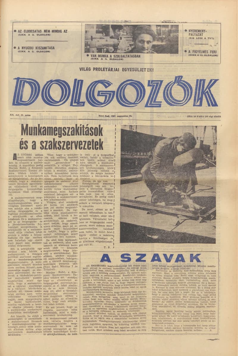 Dolgozók, 21. évf. 1967. augusztus 25. 35. sz.