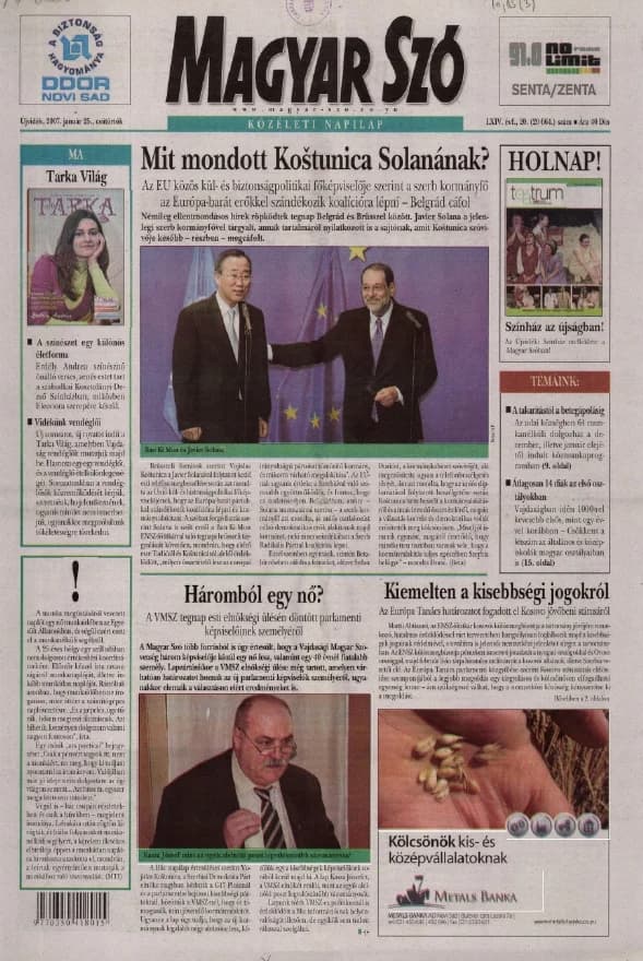 Magyar Szó, 64. évf. 2007. január 25. 20. sz. 1–20. oldal