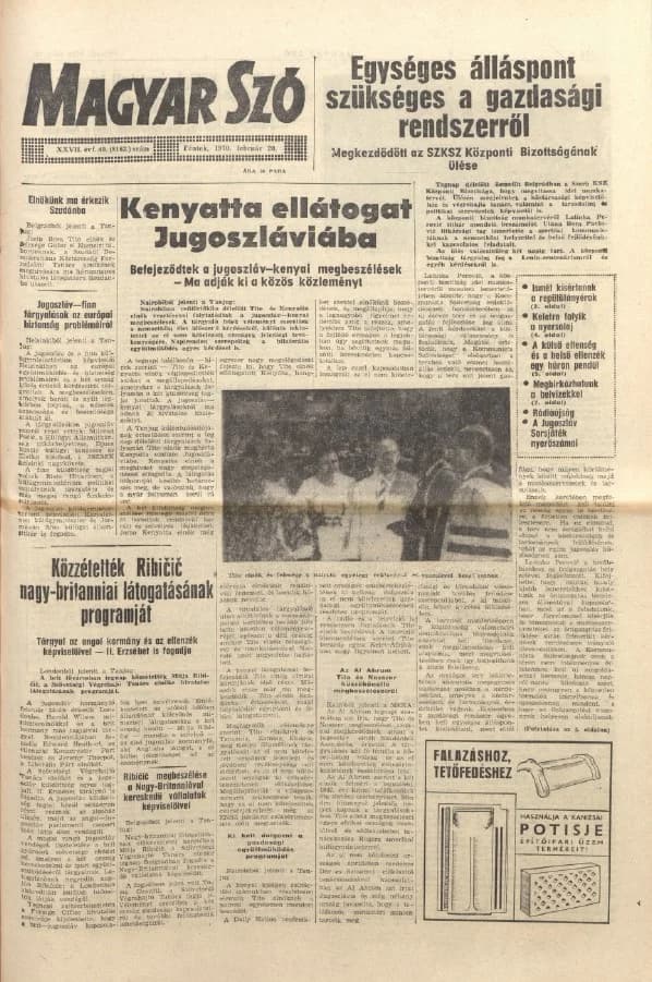 Magyar Szó, 27. évf. 1970. február 20. 49. sz. 1–12. oldal