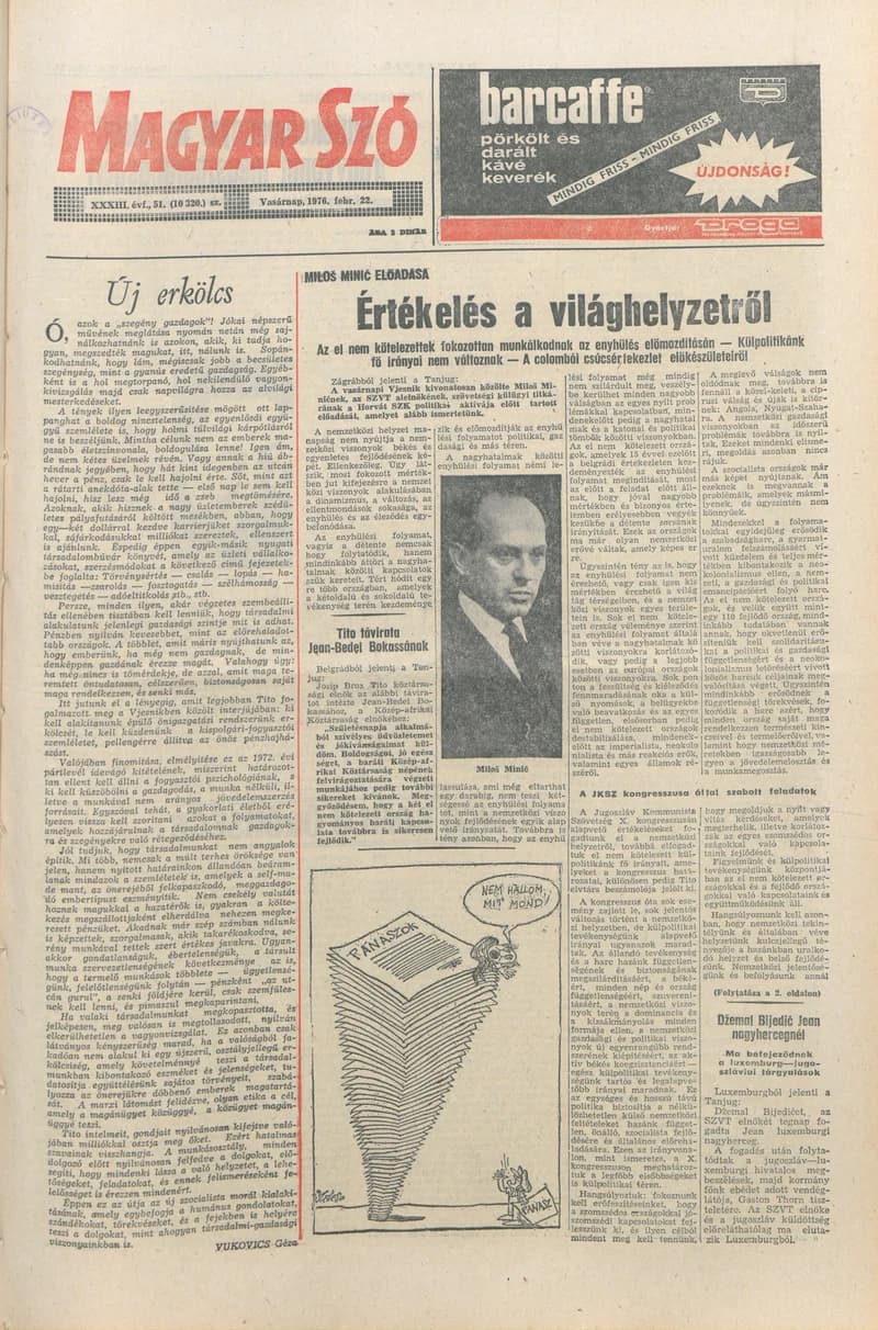 Magyar Szó, 33. évf. 1976. február 22. 51. sz. 1–28. oldal