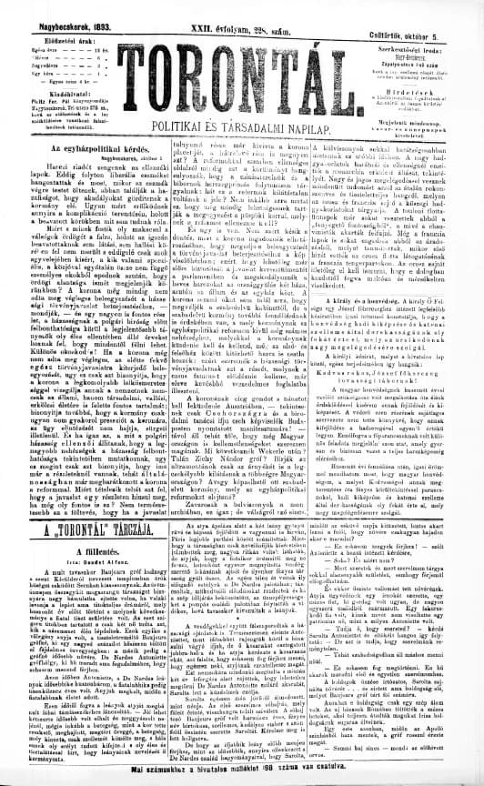 Torontál, 22. évf. 1893. október 5. 228. sz.