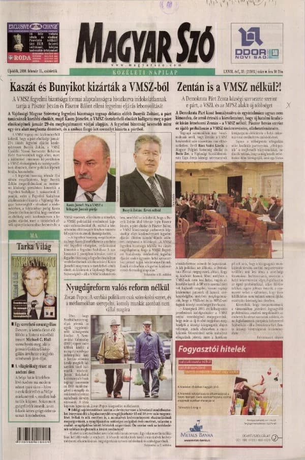 Magyar Szó, 67. évf. 2010. február 11. 33. sz. 1–20. oldal