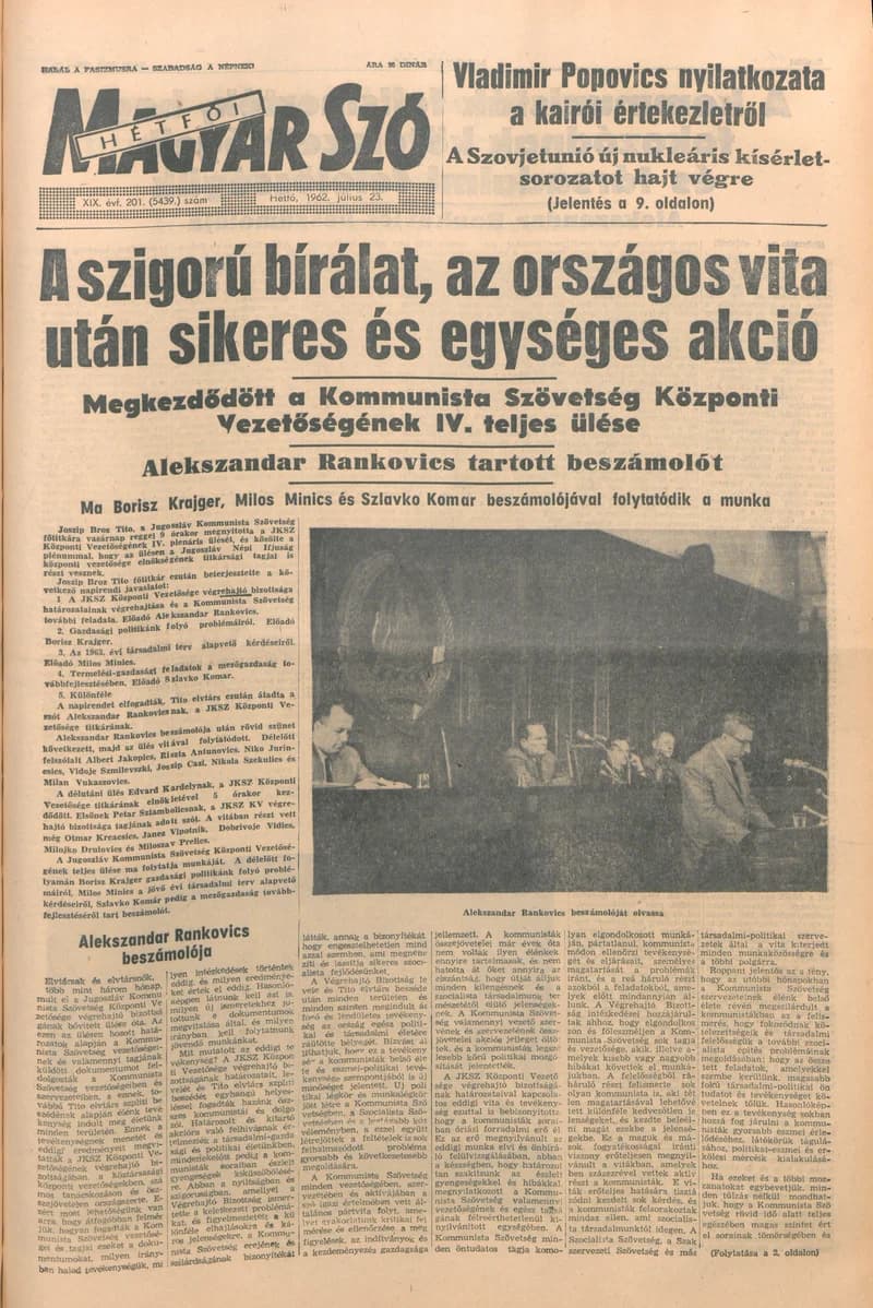 Magyar Szó, 19. évf. 1962. július 23. 201. sz. 1–12. oldal