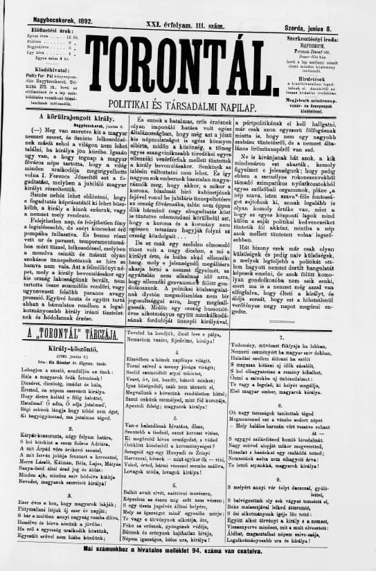 Torontál, 21. évf. 1892. június 8. 111. sz.