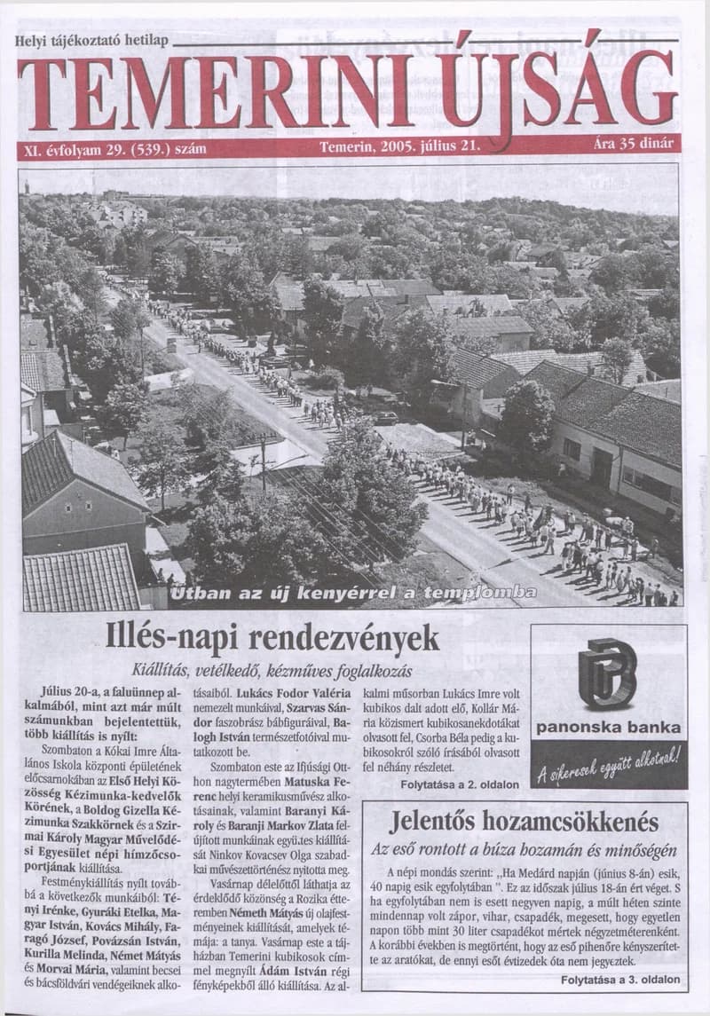 Temerini Újság, 11. évf. 2005. július 21. 29. sz.