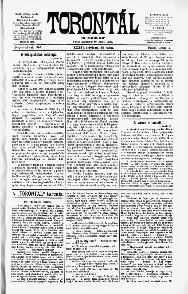Torontál, 36. évf. 1907. január 18. 15. sz.