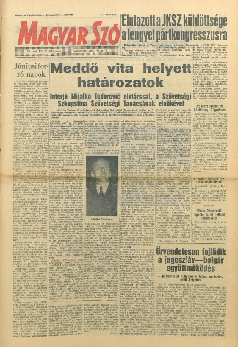 Magyar Szó, 21. évf. 1964. június 14. 163. sz. 1–24. oldal