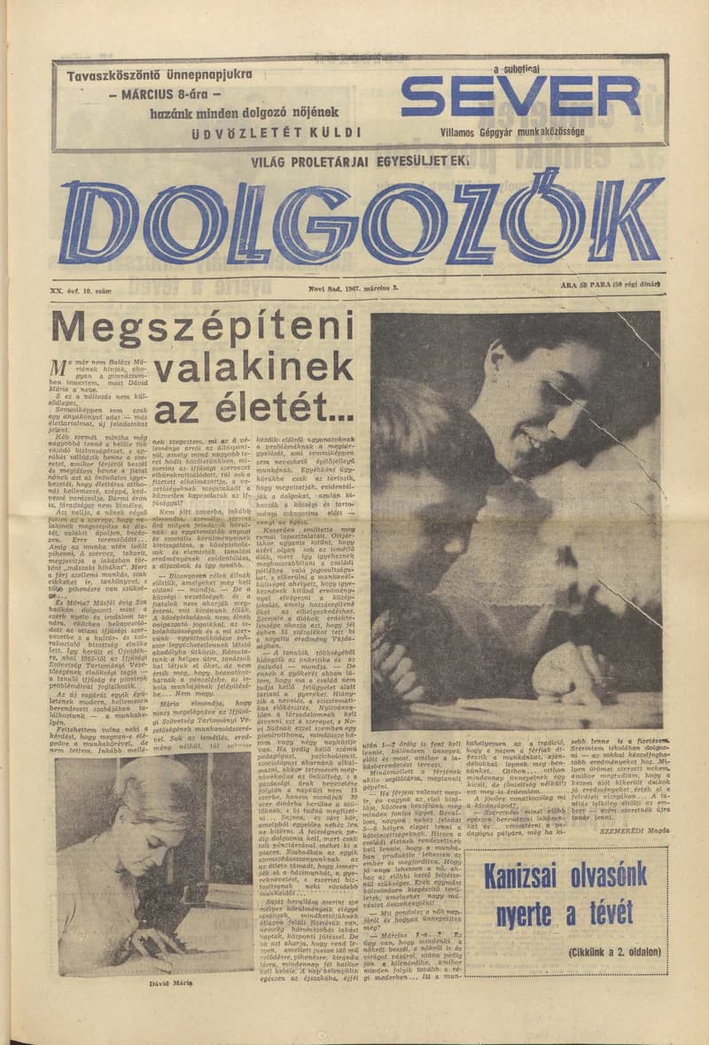 Dolgozók, 21. évf. 1967. március 3. 10. sz.