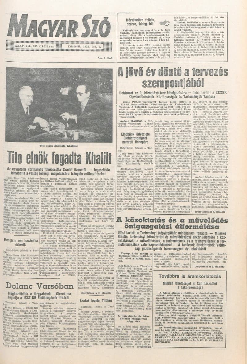 Magyar Szó, 35. évf. 1978. december 7. 335. sz. 1–20. oldal