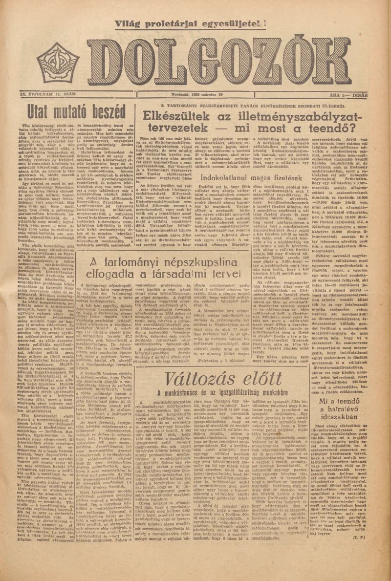 Dolgozók, 9. évf. 1955. március 15. 11. sz.