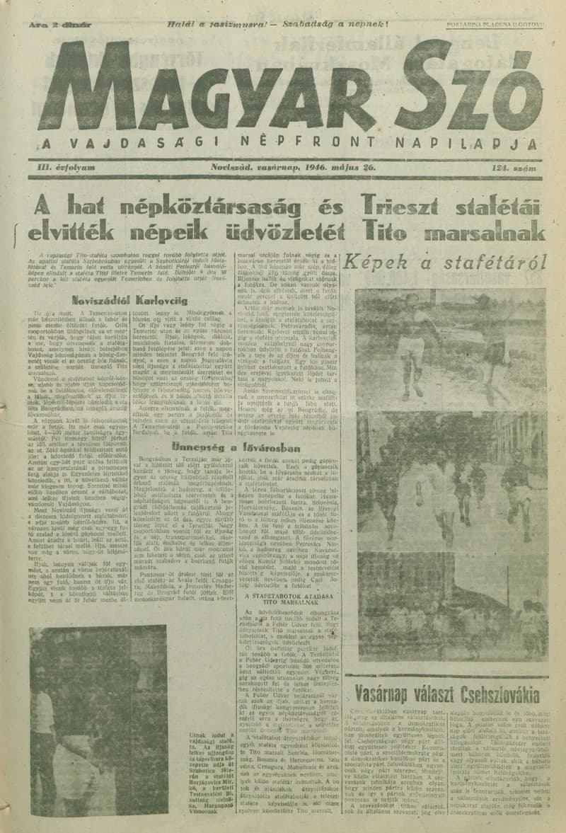 Magyar Szó, 3. évf. 1946. május 26. 124. sz. 1–8. oldal