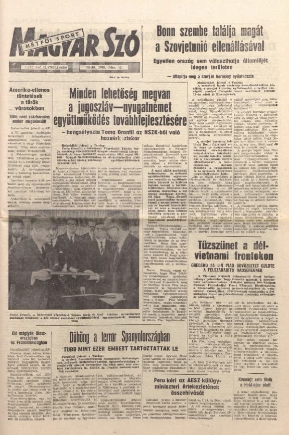 Magyar Szó, 26. évf. 1969. február 17. 46. sz. 1–14. oldal