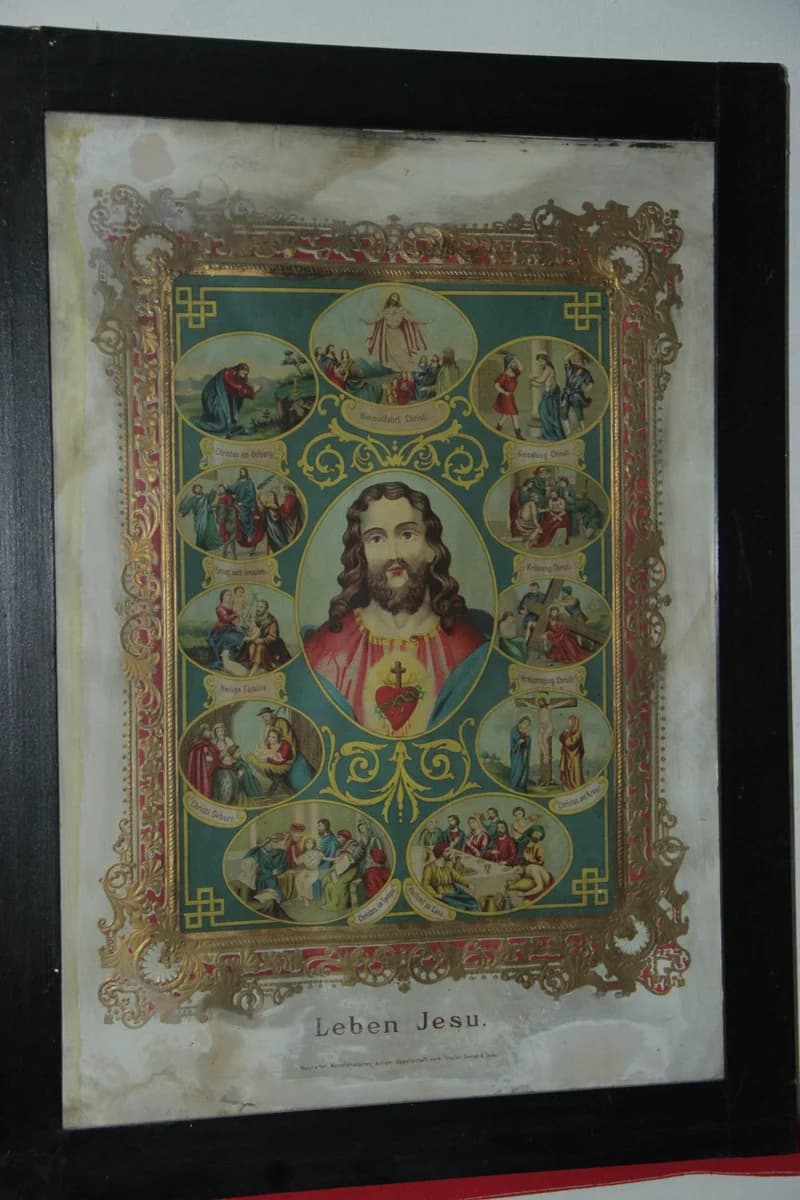 Keretezett szentkép – Jézus szíve