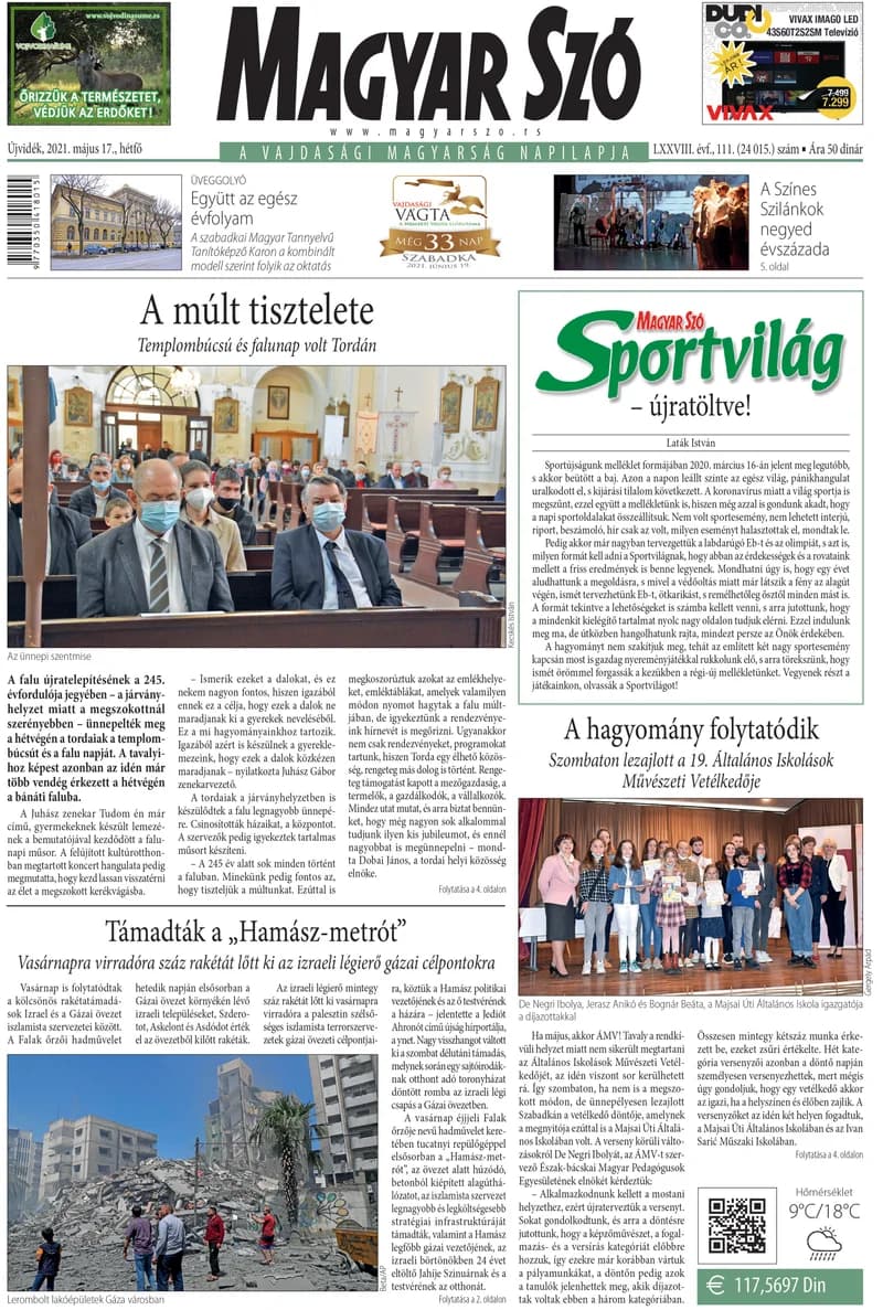 Magyar Szó, 78. évf. 2021. május 17. 111. sz. 1–20. oldal