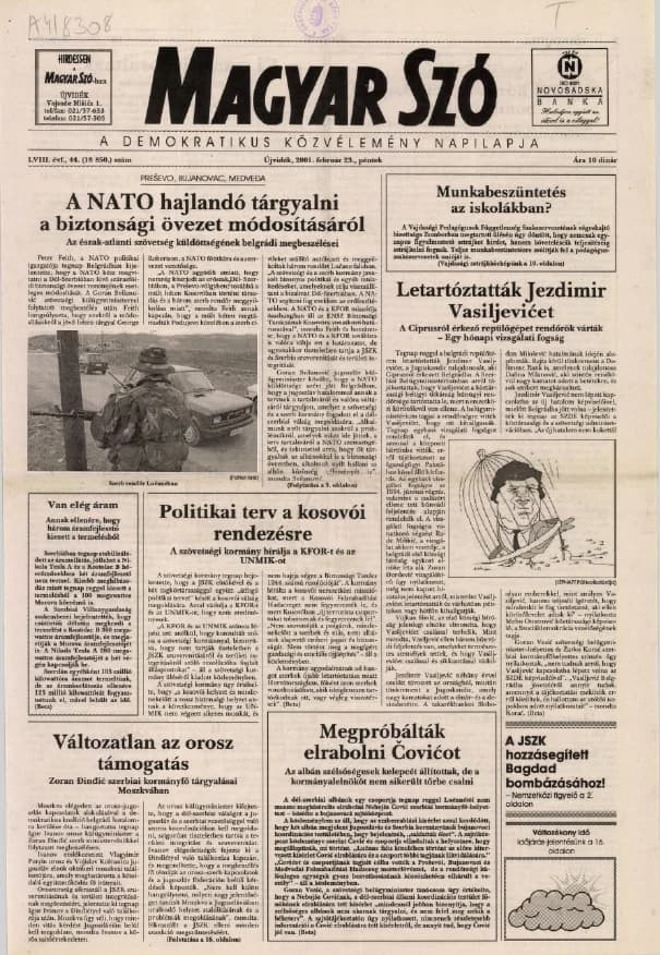 Magyar Szó, 58. évf. 2001. február 23. 44. sz. 1–16. oldal