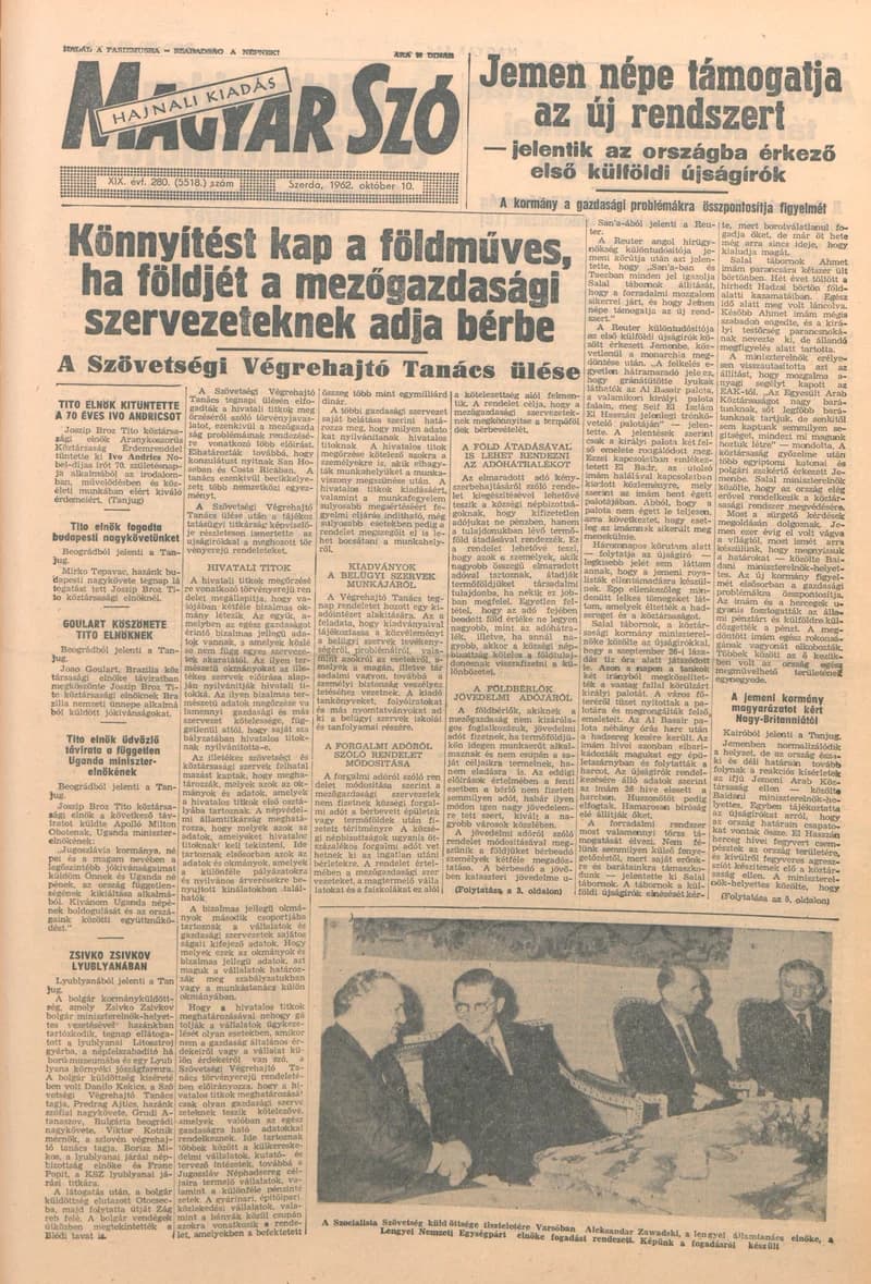 Magyar Szó, 19. évf. 1962. október 10. 280. sz. 1–14. oldal