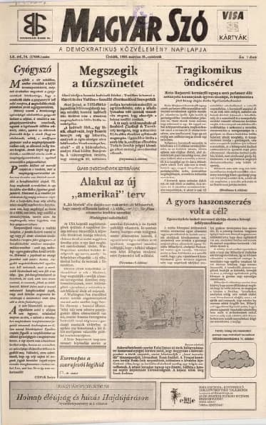 Magyar Szó, 52. évf. 1995. március 30. 74. sz. 1–16. oldal