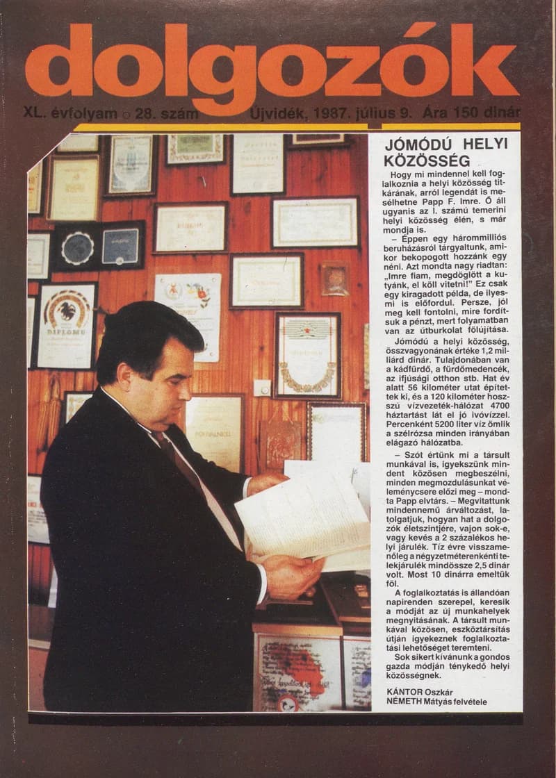 Dolgozók, 41. évf. 1987. július 9. 28. sz.