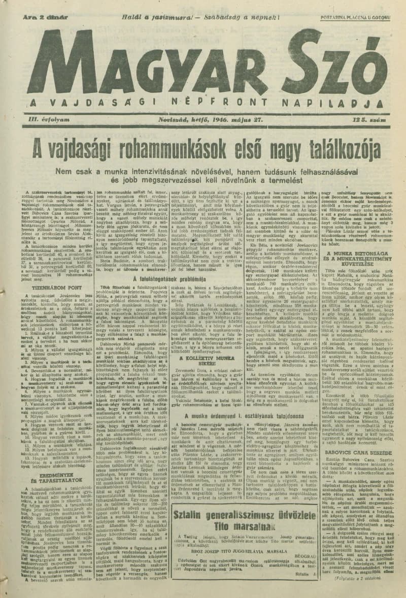 Magyar Szó, 3. évf. 1946. május 27. 125. sz. 1–6. oldal