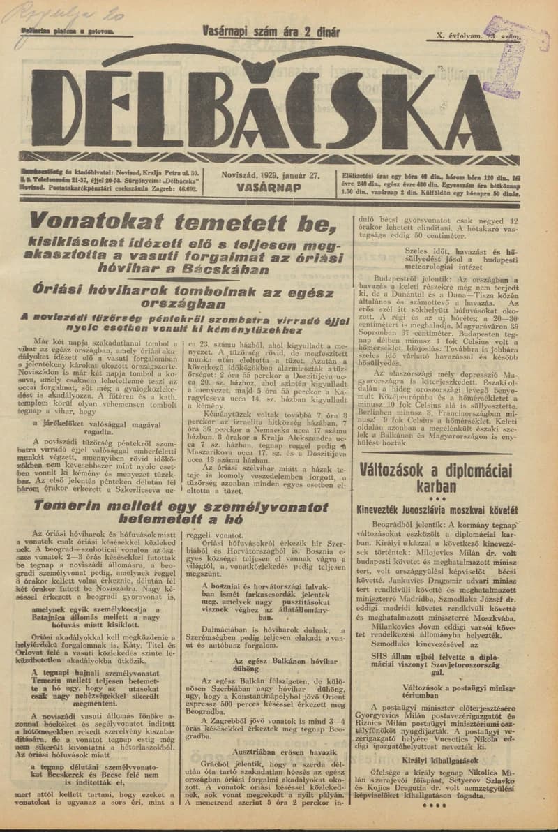 Délbácska, 10. évf. 1929. január 27. 23. sz.
