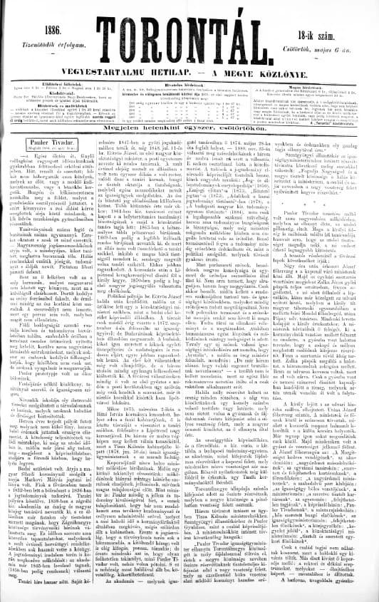 Torontál, 15. évf. 1886. május 6. 18. sz.