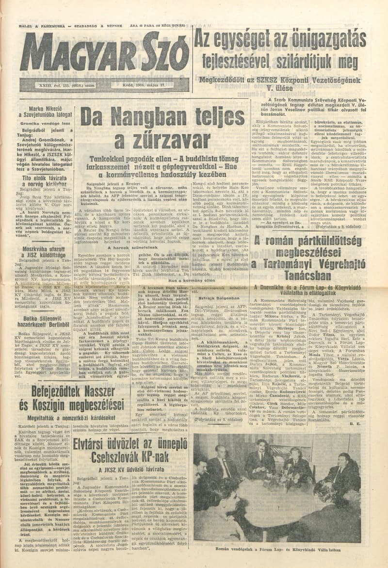 Magyar Szó, 23. évf. 1966. május 17. 133. sz.