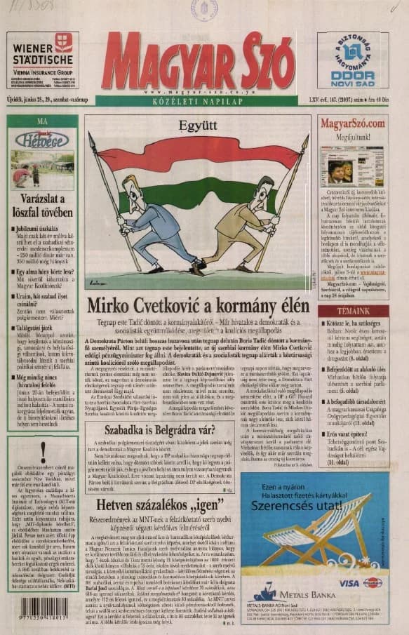 Magyar Szó, 65. évf. 2008. június 28. – 29. 147. sz. 1–28. oldal