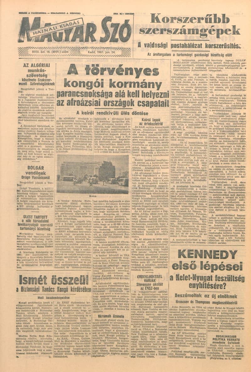 Magyar Szó, 18. évf. 1961. január 24. 18. sz. 1–12. oldal