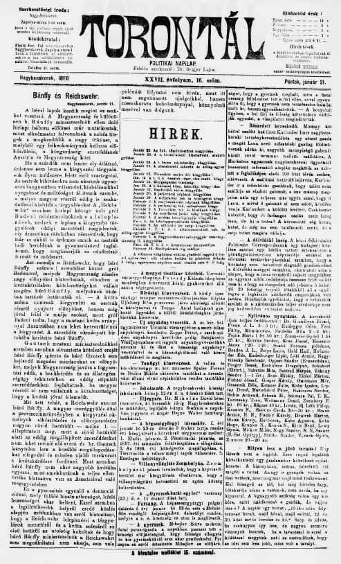 Torontál, 27. évf. 1898. január 21. 16. sz.