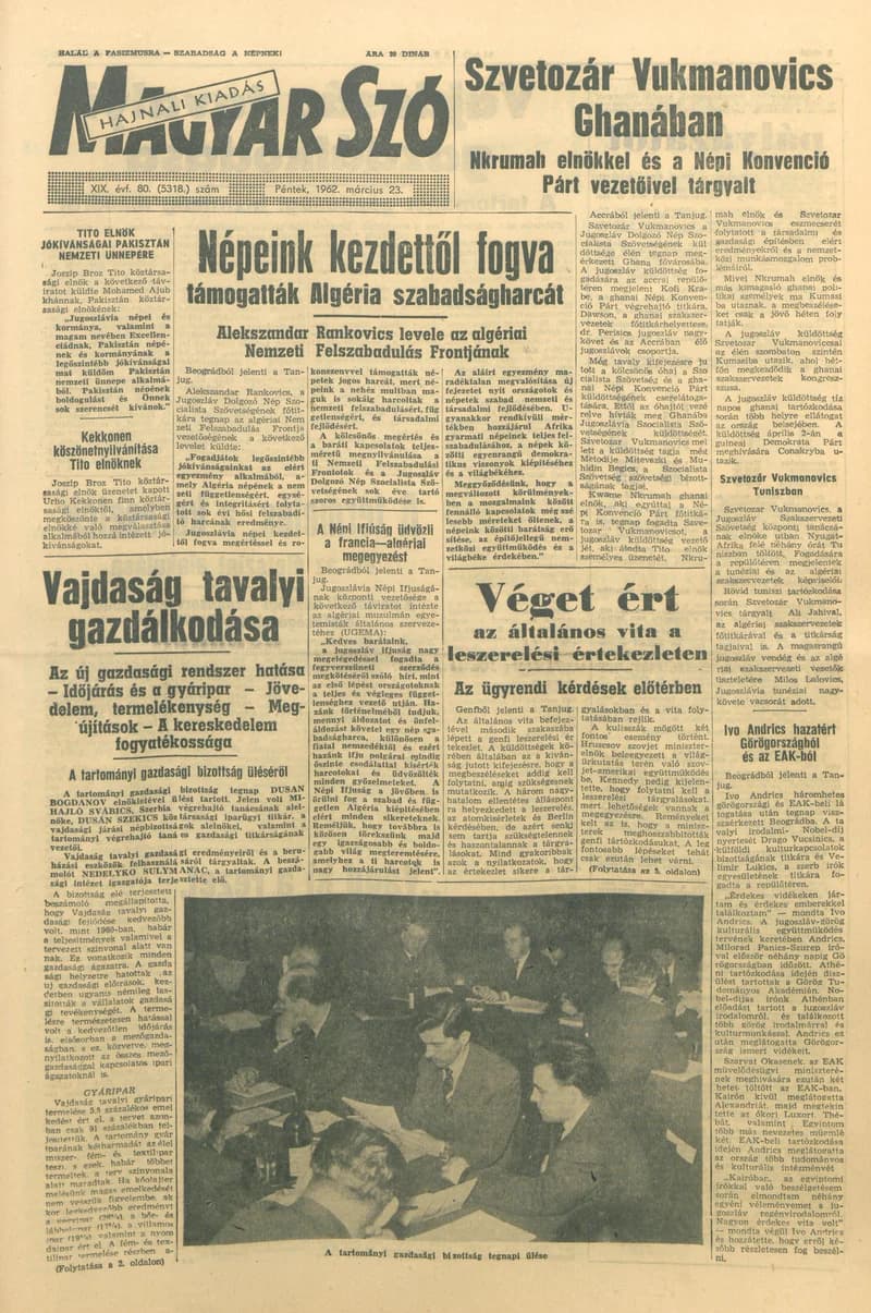 Magyar Szó, 19. évf. 1962. március 23. 80. sz. 1–12. oldal